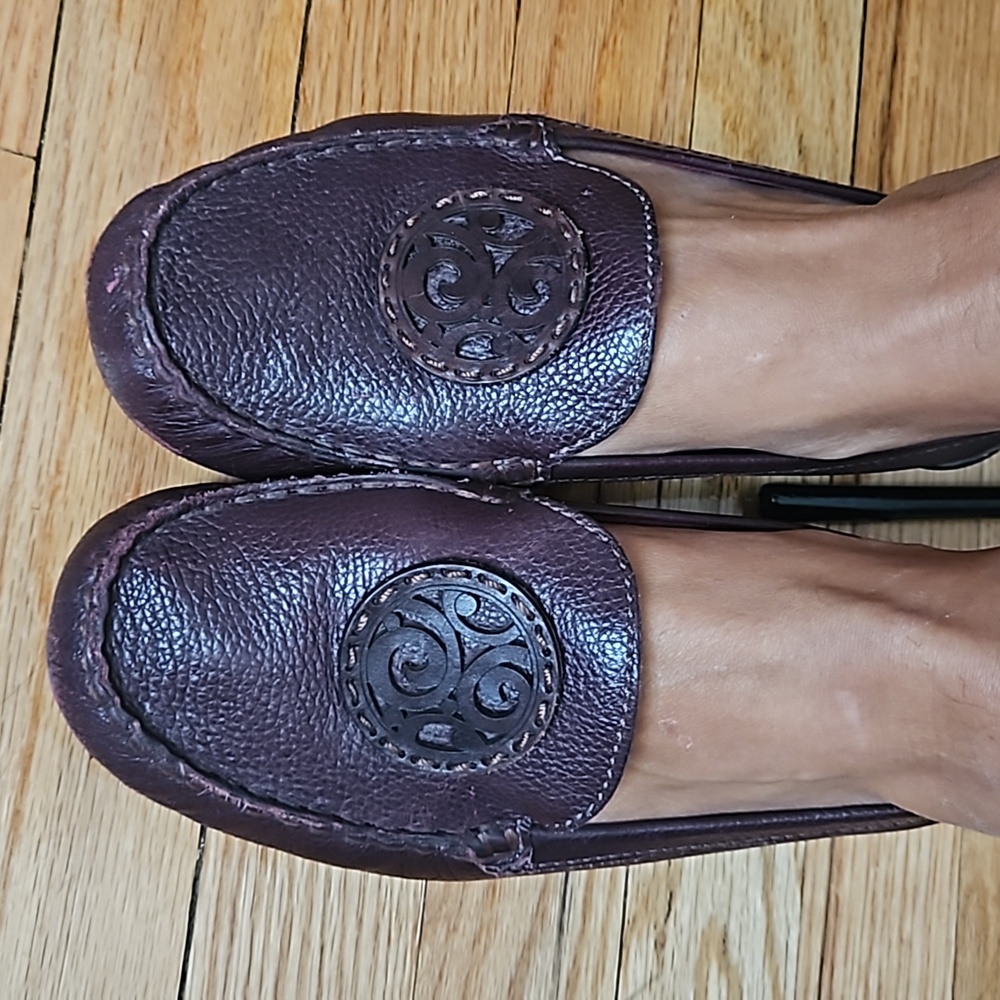 2 Tone Soft Leather Loafers retired Native Style Burgundy Front Design